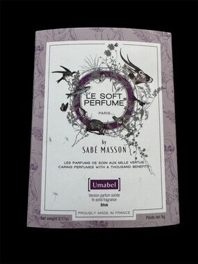 New in box Sabe Masson Le Soft Perfume Paris Umabel Solid Perfume Stick
